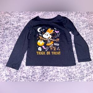 Minnie Mouse Toddler Girls Black Glow in the Dark Halloween Graphic Shirt 4T